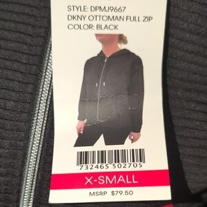 DKNY Black Ottoman Full Zip Jacket